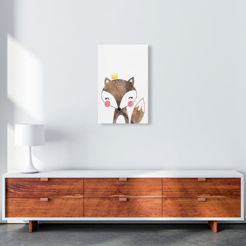 Scandi Brown Fox Watercolour Framed Nursey Wall Art Print A3 Canvas