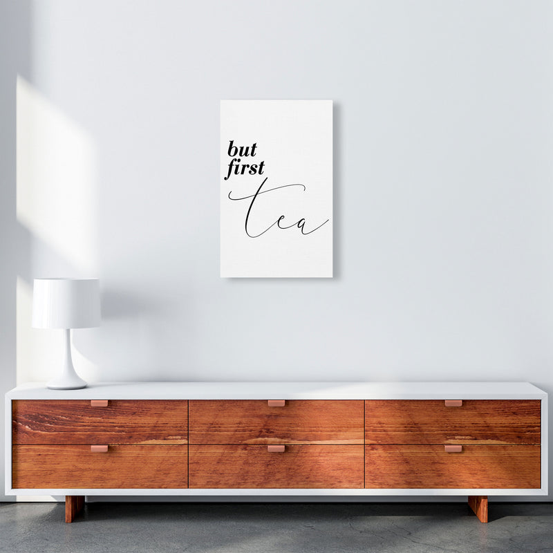 But First Tea Modern Print, Framed Kitchen Wall Art A3 Canvas