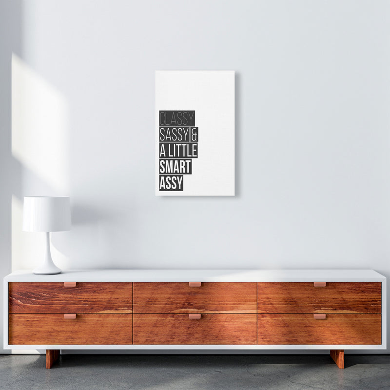 Classy Sassy & A Little Smart Assy Framed Typography Wall Art Print A3 Canvas