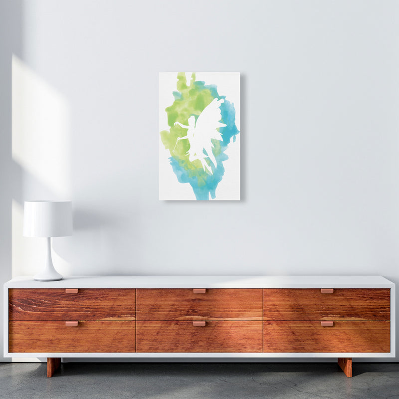 Fairy Turquoise Multi Watercolour Modern Print A3 Canvas