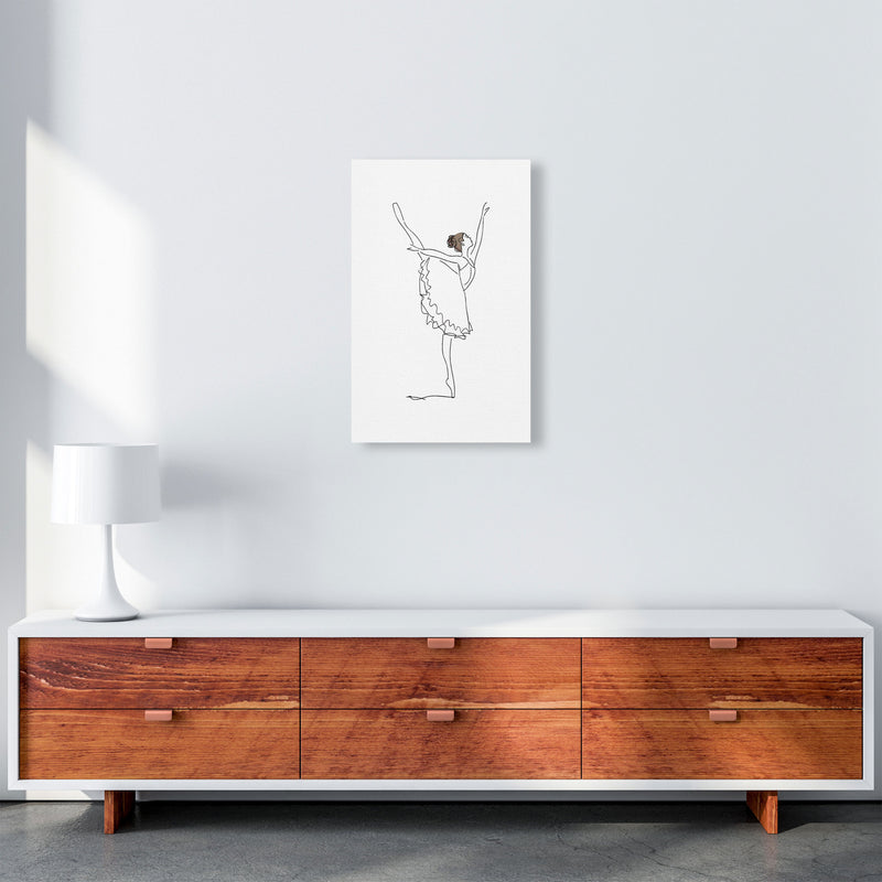 Ballet Dancer Line Drawing Modern Print A3 Canvas