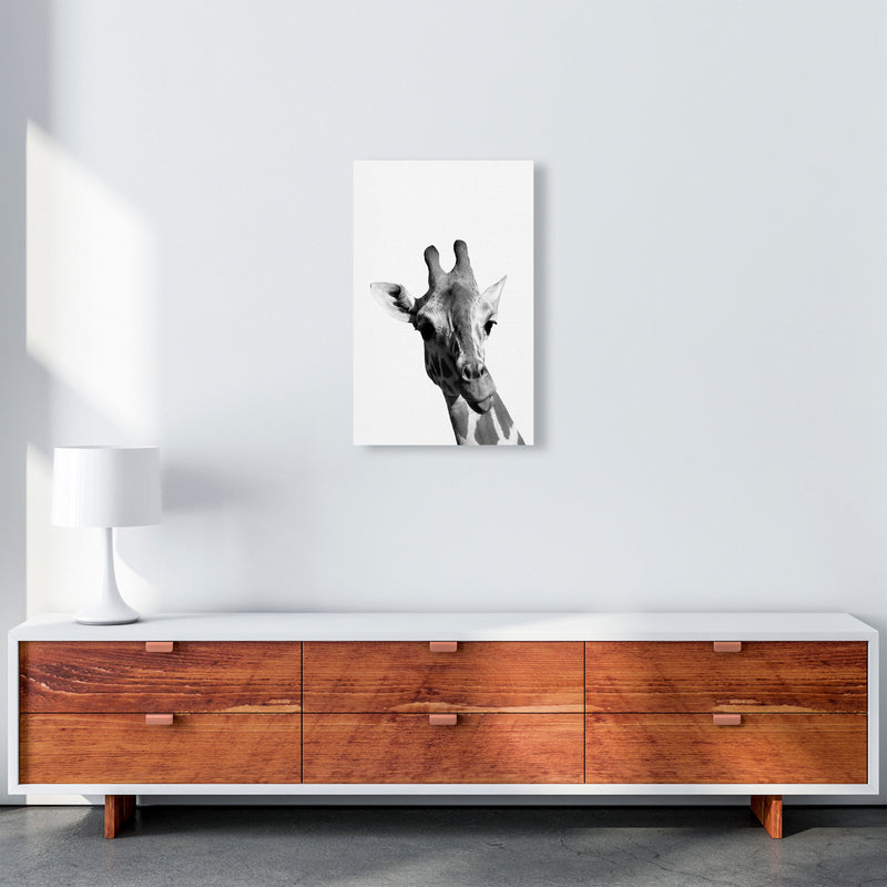 Black And White Giraffe Modern Print Animal Art Print A3 Canvas