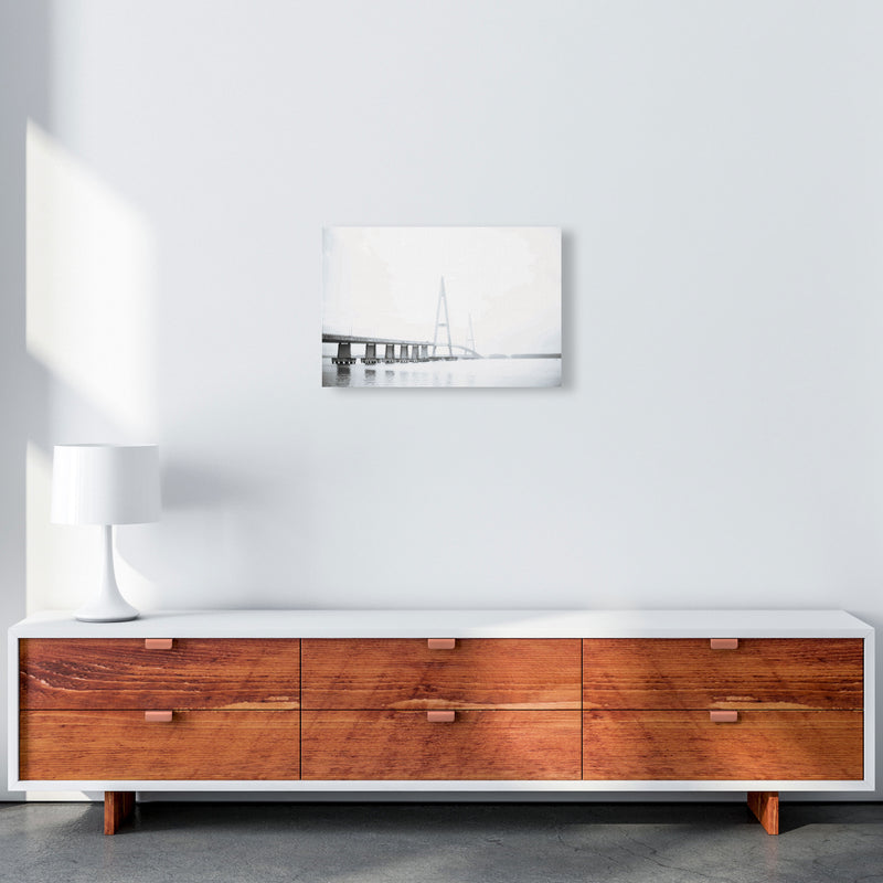 Minimal Grey Bridge Modern Print A3 Canvas