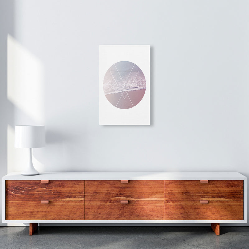 Pink And Blue Abstract Tide Modern Print A3 Canvas
