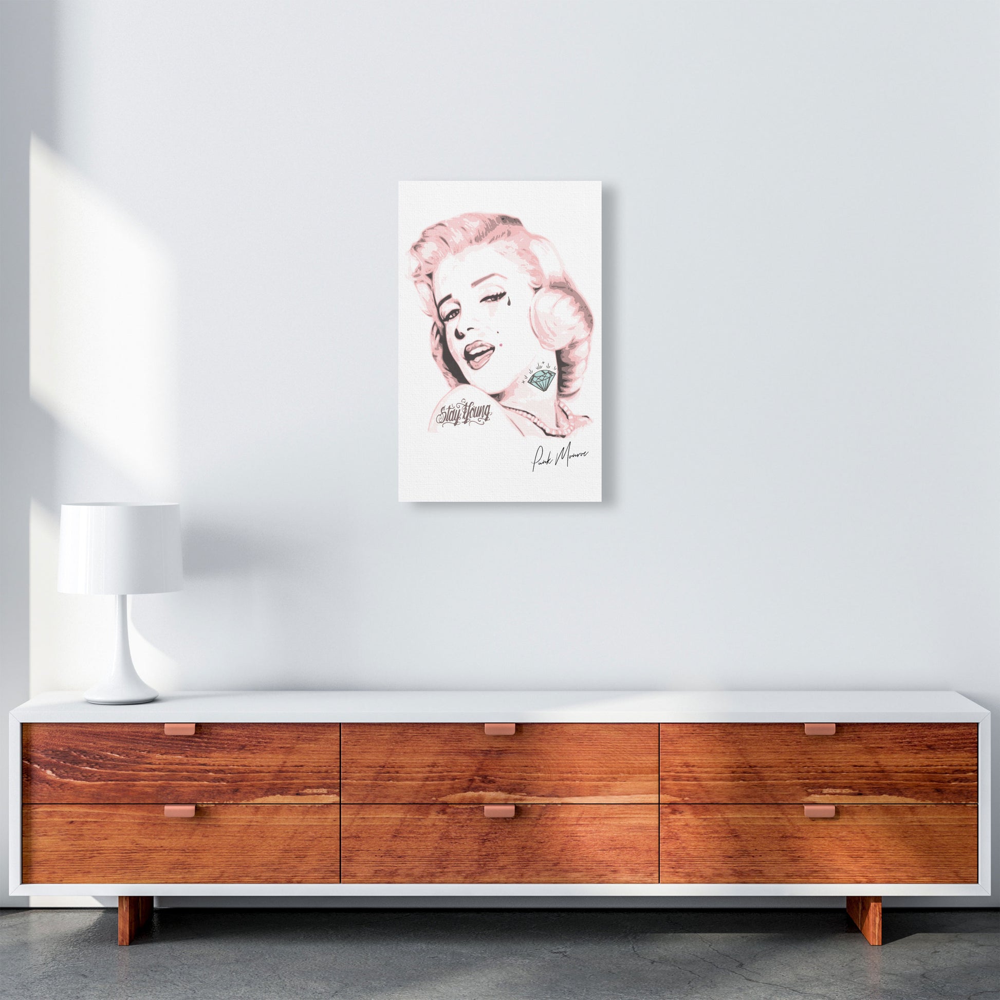 Pink Punk Monroe Modern Print A3 Canvas