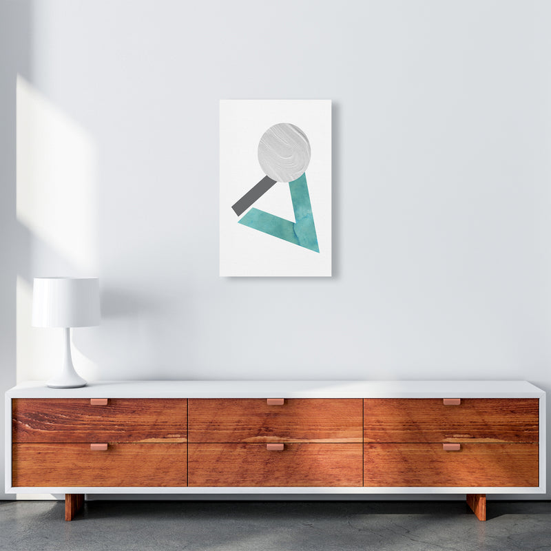 Marble Teal And Silver 3 Art Print by Pixy Paper A3 Canvas