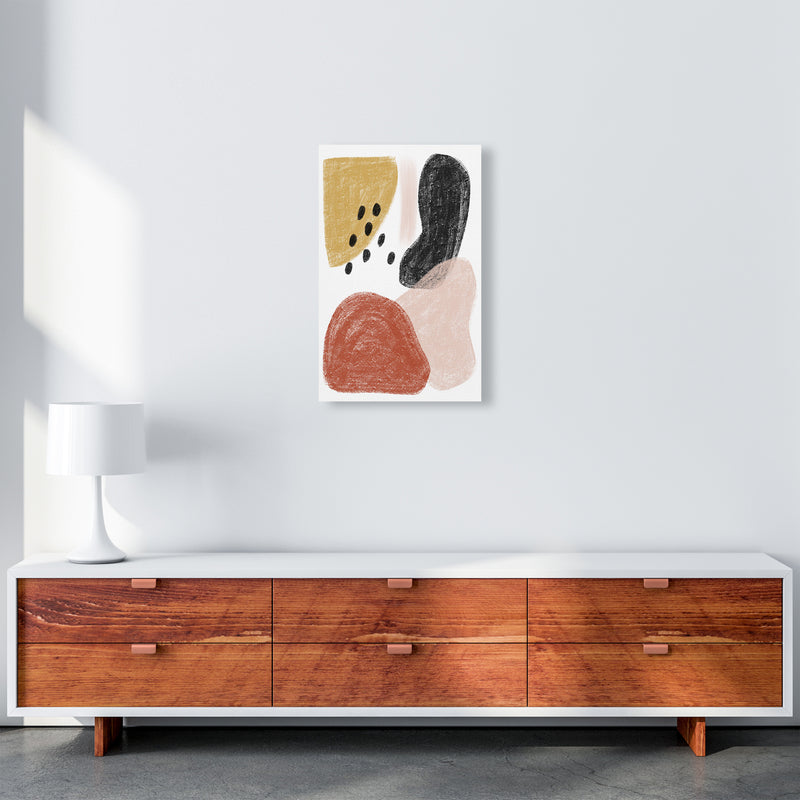 Dalia Chalk Black Polka Shapes  Art Print by Pixy Paper A3 Canvas