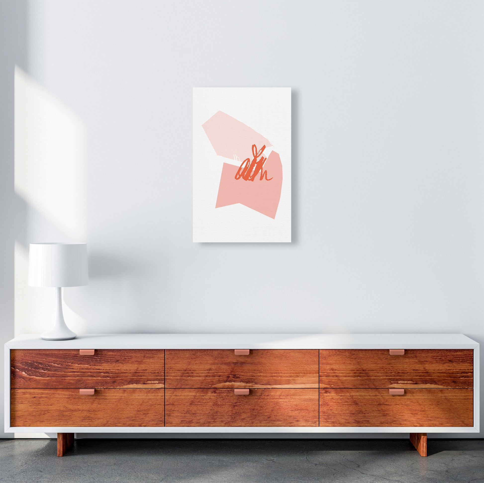 Pink And Coral Palette Shapes  Art Print by Pixy Paper A3 Canvas