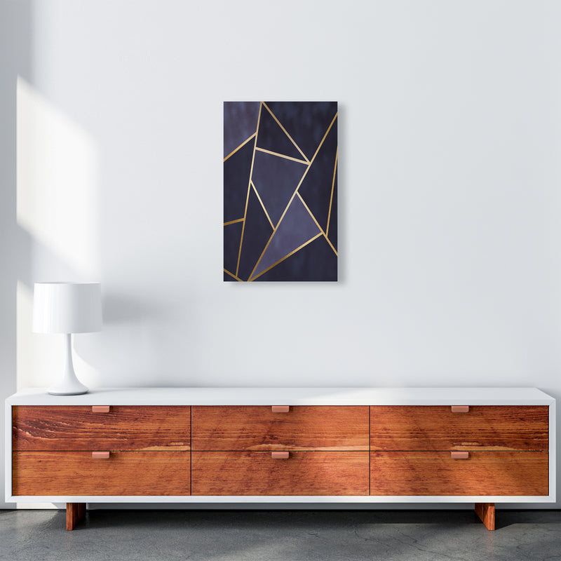 Lux Navy And Gold Geo Print  Art Print by Pixy Paper A3 Canvas