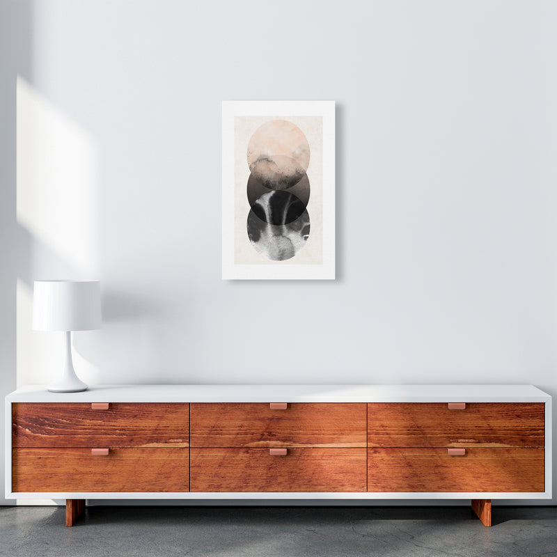 Nude And Pearl Three Circles  Art Print by Pixy Paper A3 Canvas
