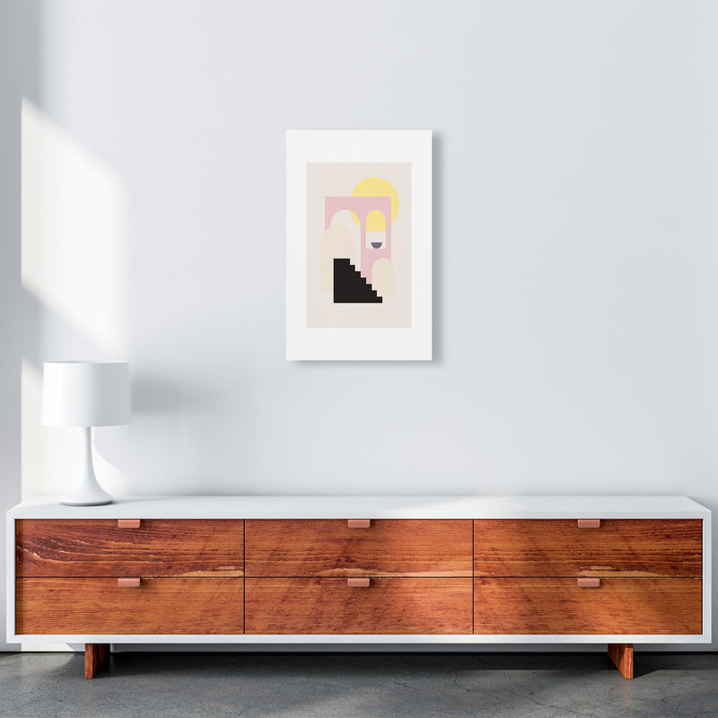 Mila Pink Stairs To Sun N6  Art Print by Pixy Paper A3 Canvas
