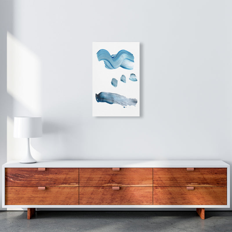 Light Blue Paint Strokes  Art Print by Pixy Paper A3 Canvas