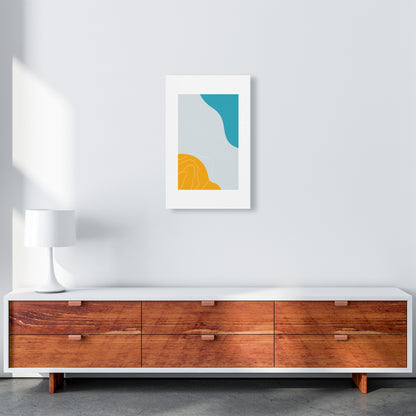 Mita Teal Abstract N19  Art Print by Pixy Paper A3 Canvas