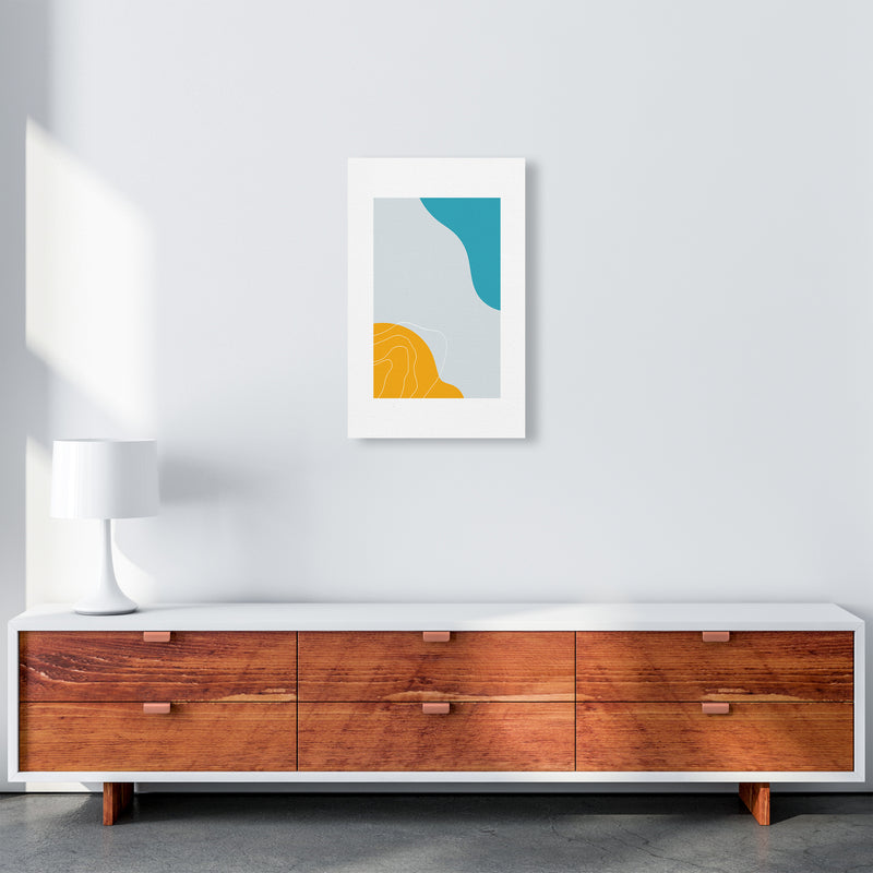 Mita Teal Abstract N19  Art Print by Pixy Paper A3 Canvas