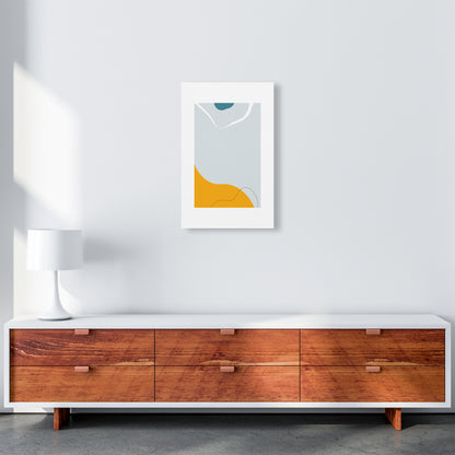 Mita Teal Abstract N21  Art Print by Pixy Paper A3 Canvas