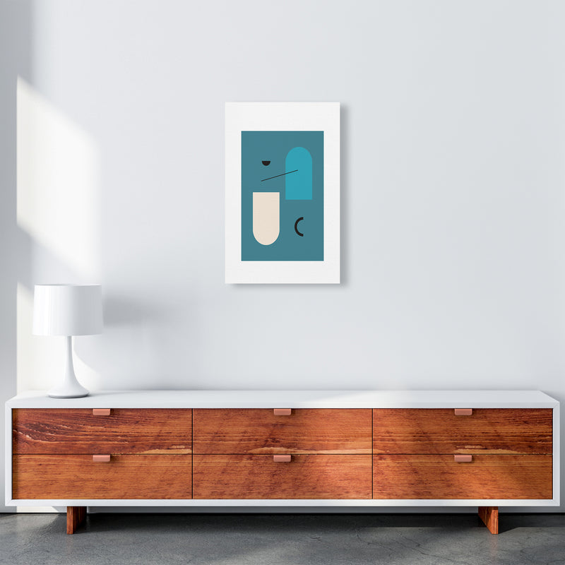Mita Teal Abstract N4  Art Print by Pixy Paper A3 Canvas