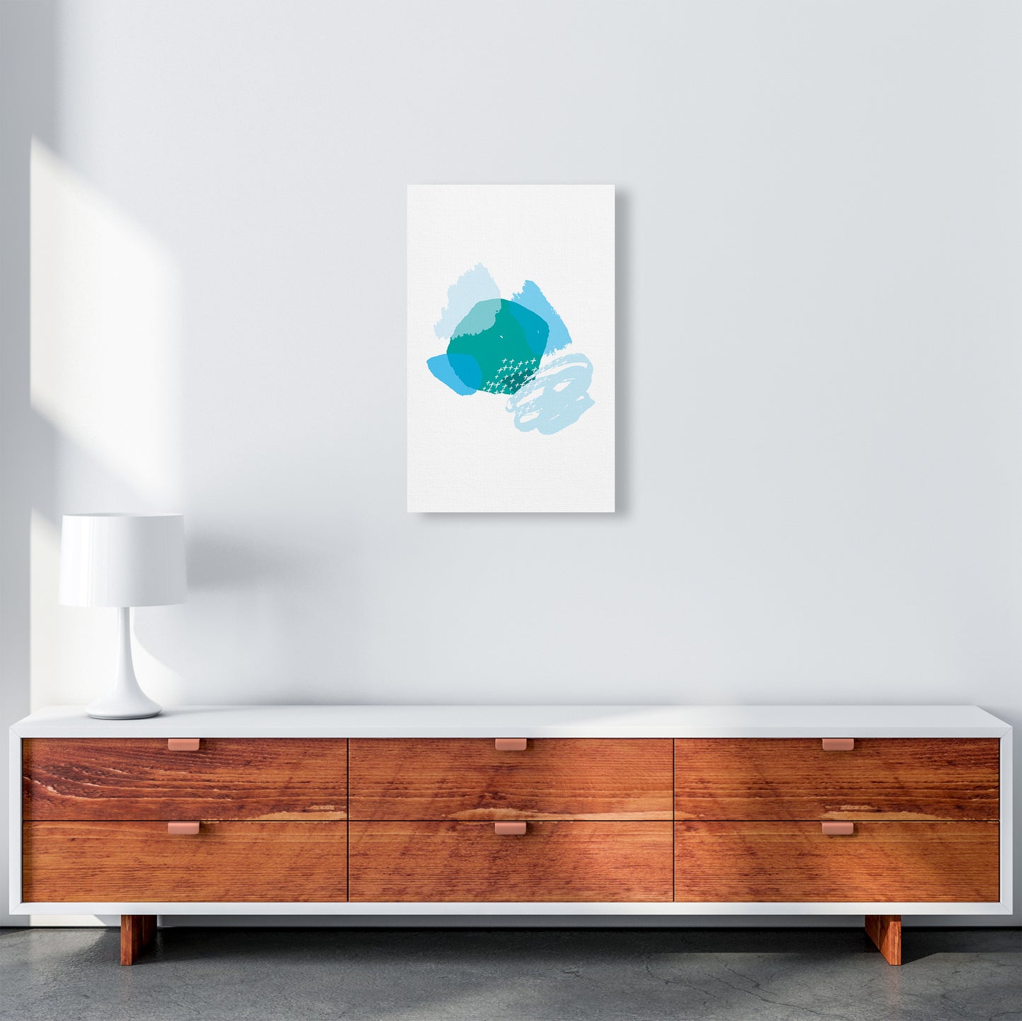 Mismatch Blue And Teal  Art Print by Pixy Paper A3 Canvas