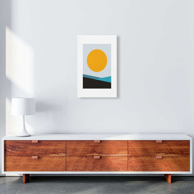 Mita Teal Big Sun N6  Art Print by Pixy Paper A3 Canvas