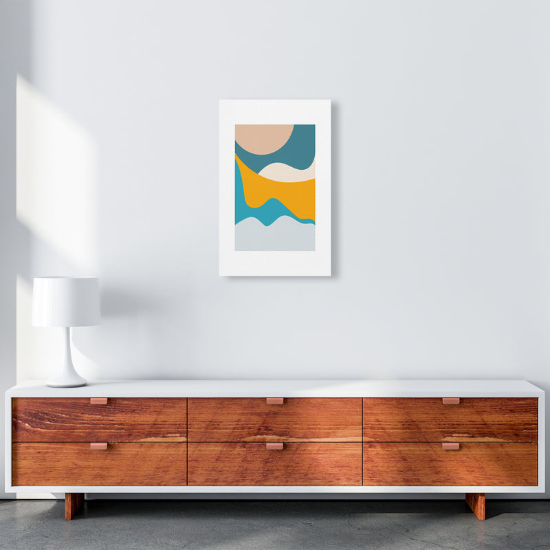 Mita Teal Dunes N14  Art Print by Pixy Paper A3 Canvas