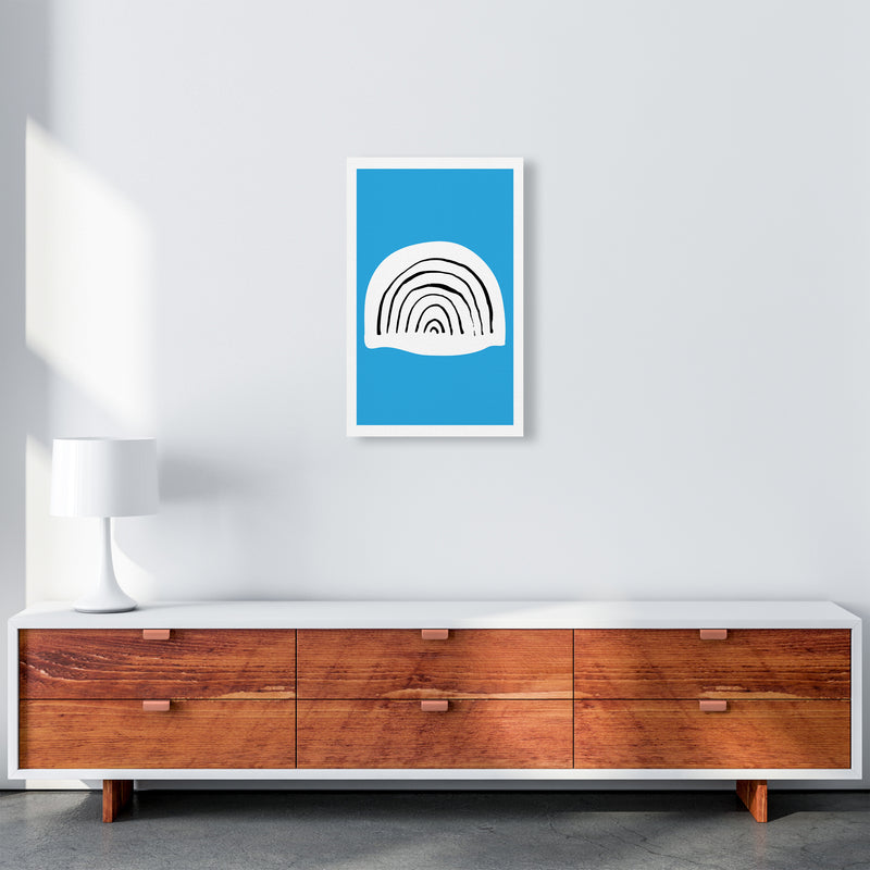 Blue Rainbow Neon Funk  Art Print by Pixy Paper A3 Canvas