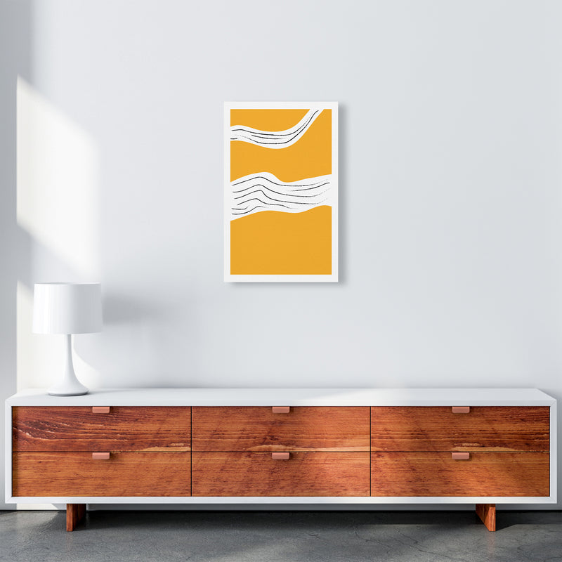 Yellow Lines Neon Funk  Art Print by Pixy Paper A3 Canvas