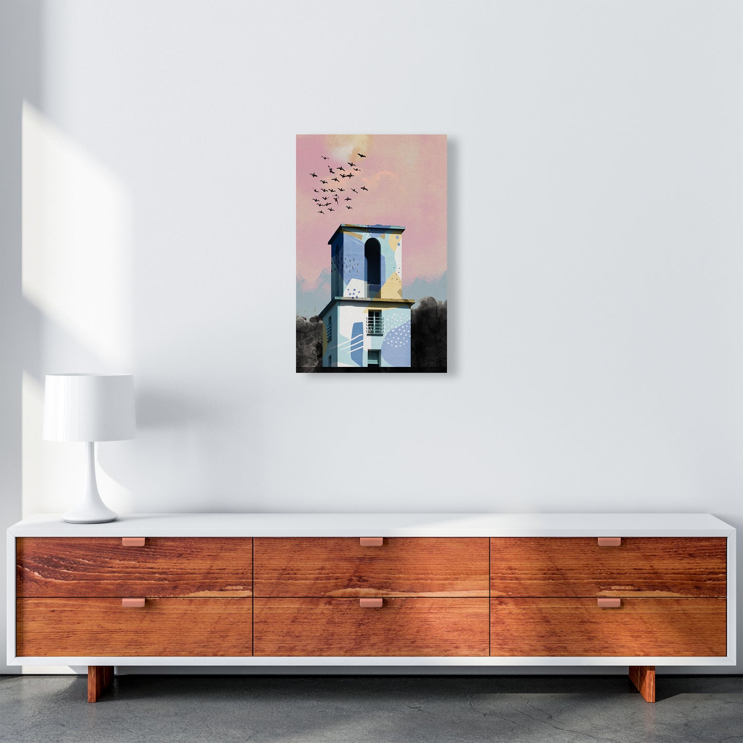 Pop Art Concrete Tower  Art Print by Pixy Paper A3 Canvas