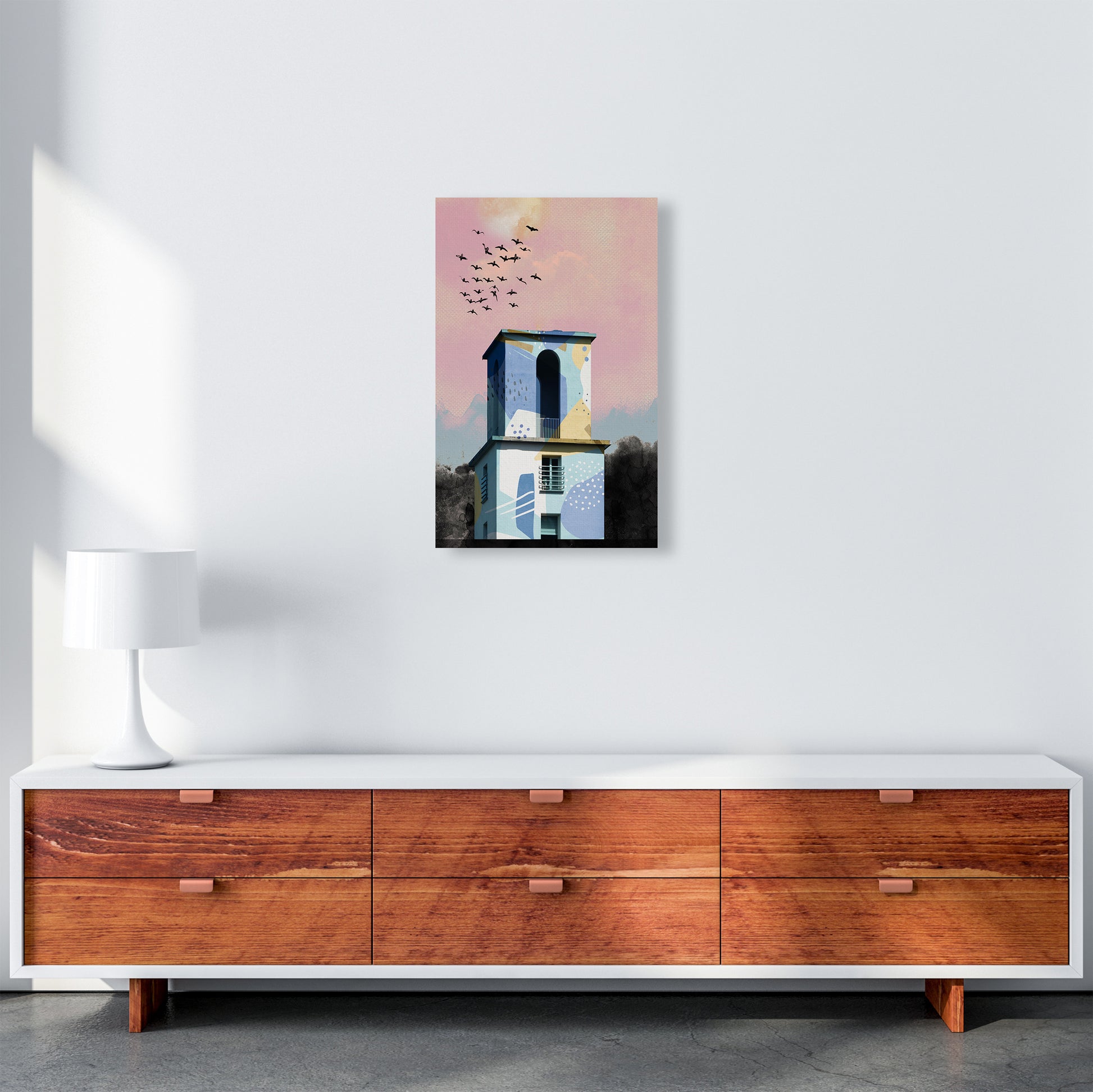 Pop Art Concrete Tower  Art Print by Pixy Paper A3 Canvas