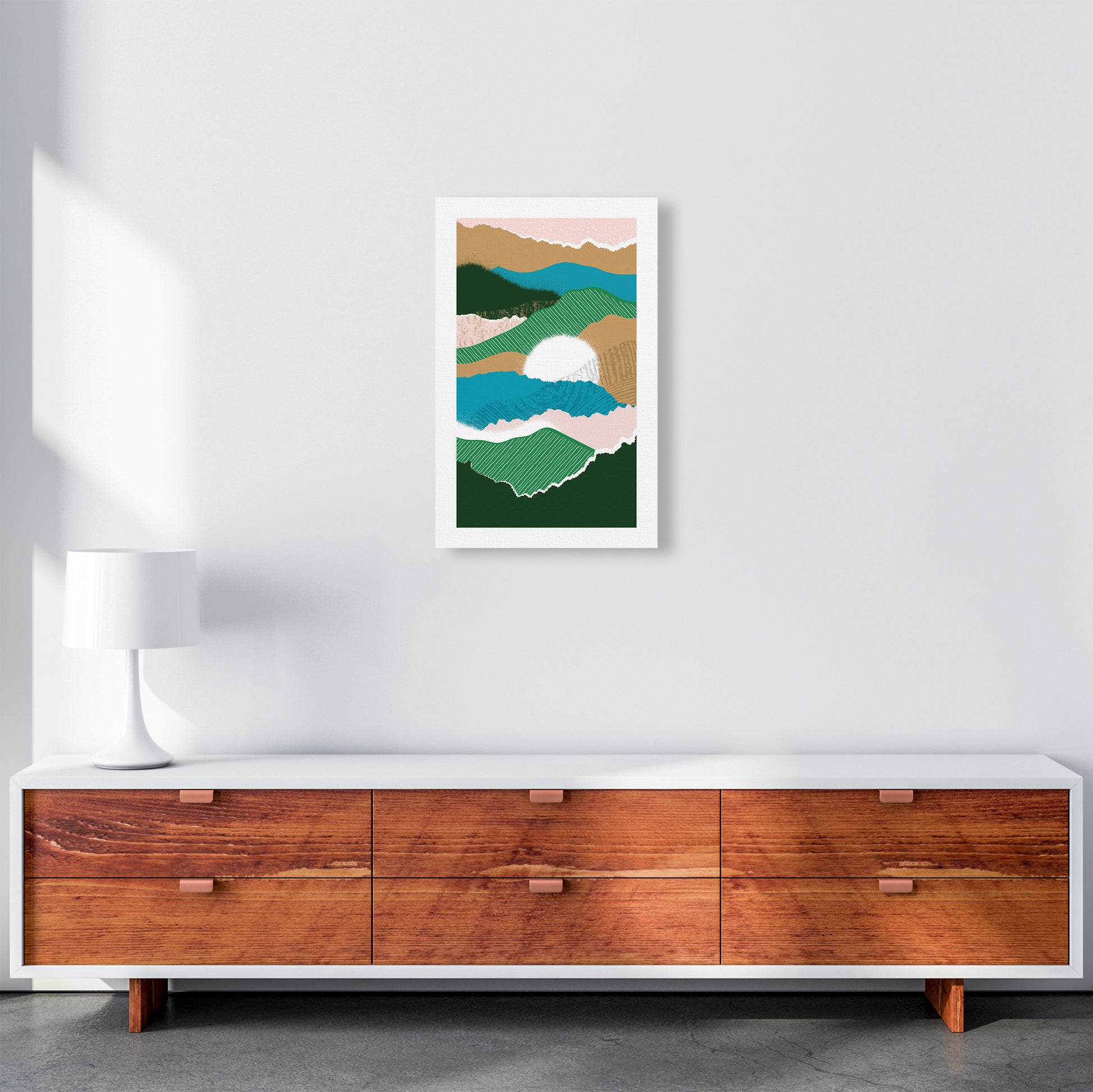 Sun Rising Jungle Abstract  Art Print by Pixy Paper A3 Canvas