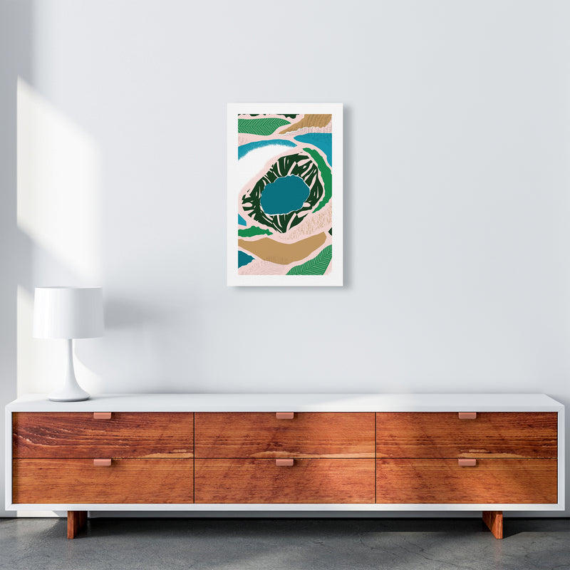 Blue Lake Jungle Abstract  Art Print by Pixy Paper A3 Canvas