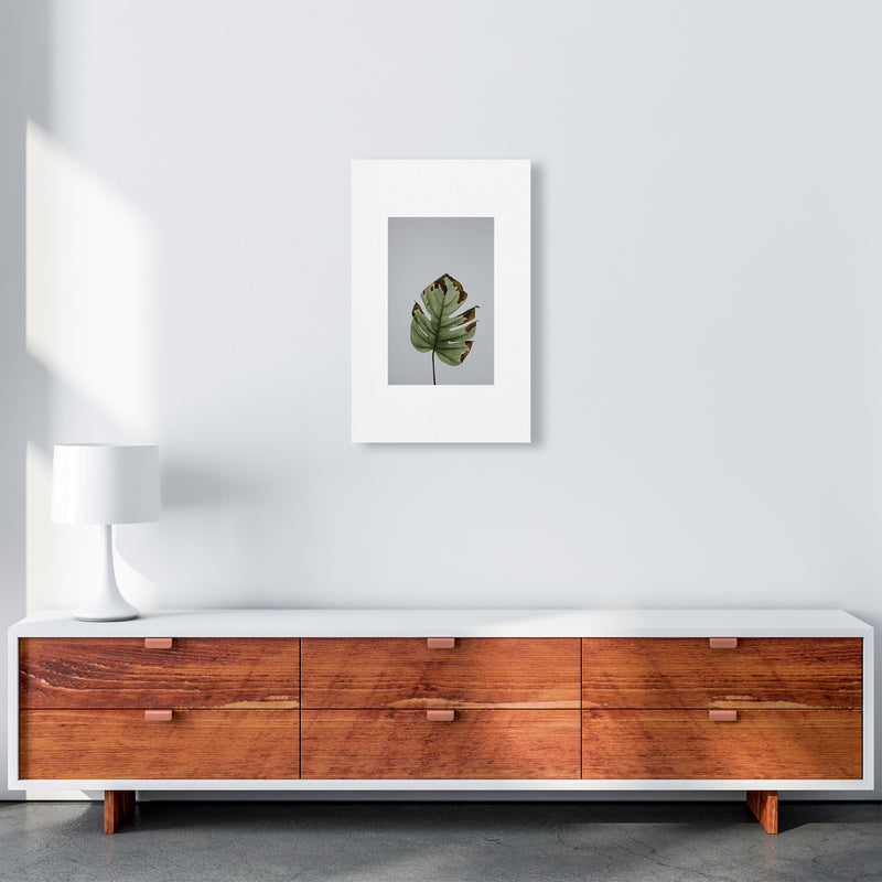 Old Leaf Grey Box  Art Print by Pixy Paper A3 Canvas