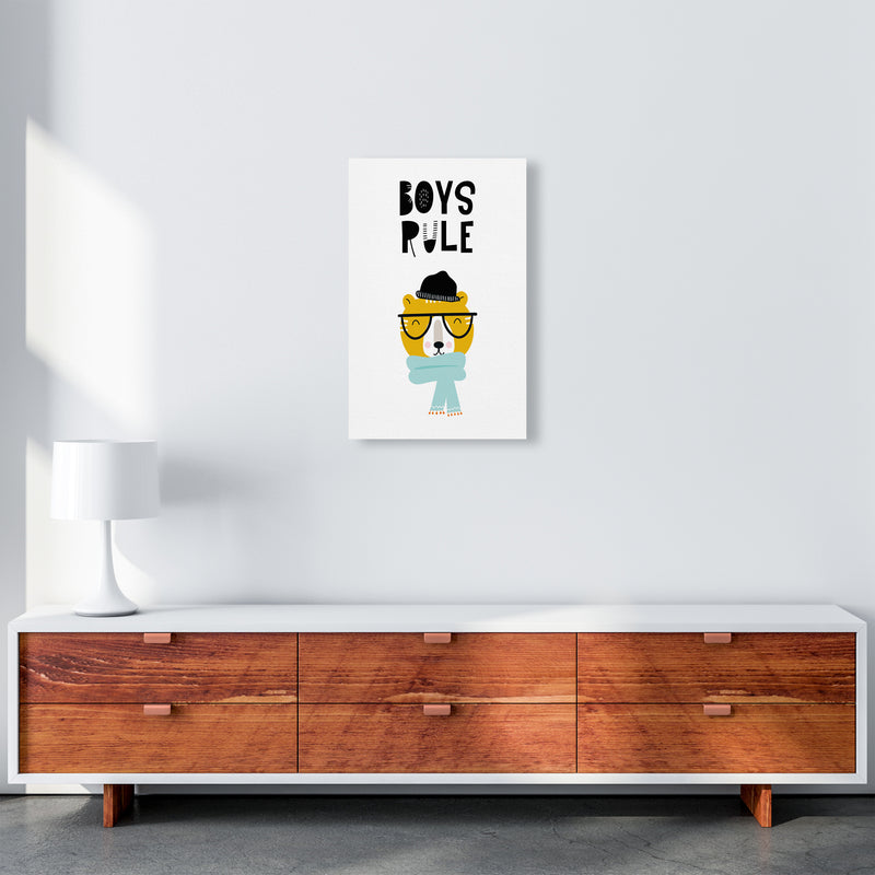 Boys Rule Animal Pop  Art Print by Pixy Paper A3 Canvas