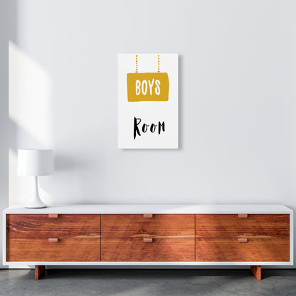 Boys Room Mustard  Art Print by Pixy Paper A3 Canvas