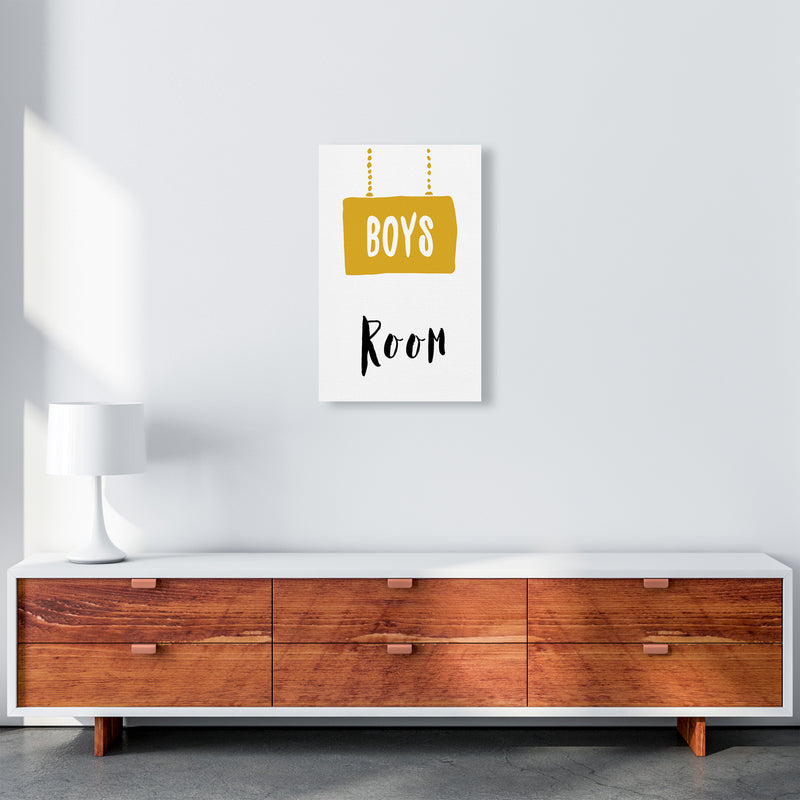 Boys Room Mustard  Art Print by Pixy Paper A3 Canvas