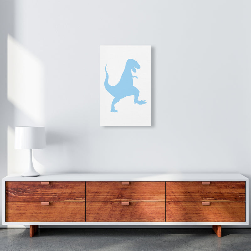 T-Rex Light Blue  Art Print by Pixy Paper A3 Canvas