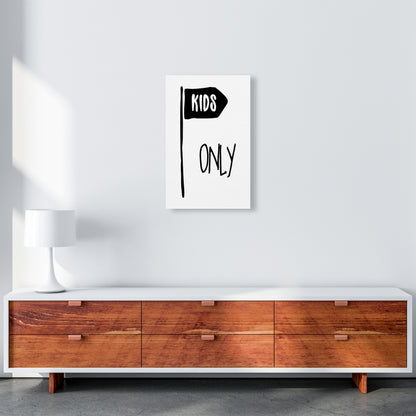Kids Only Black  Art Print by Pixy Paper A3 Canvas