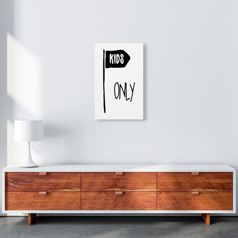 Kids Only Black  Art Print by Pixy Paper A3 Canvas