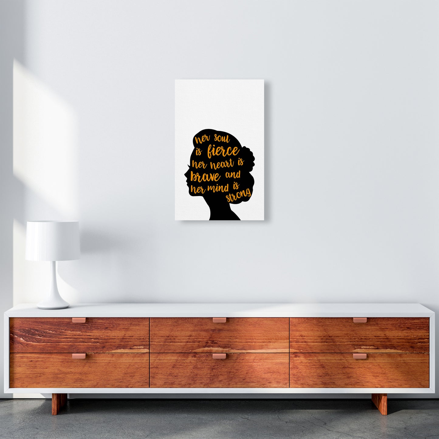 Her Soul Is Fierce Orange  Art Print by Pixy Paper A3 Canvas