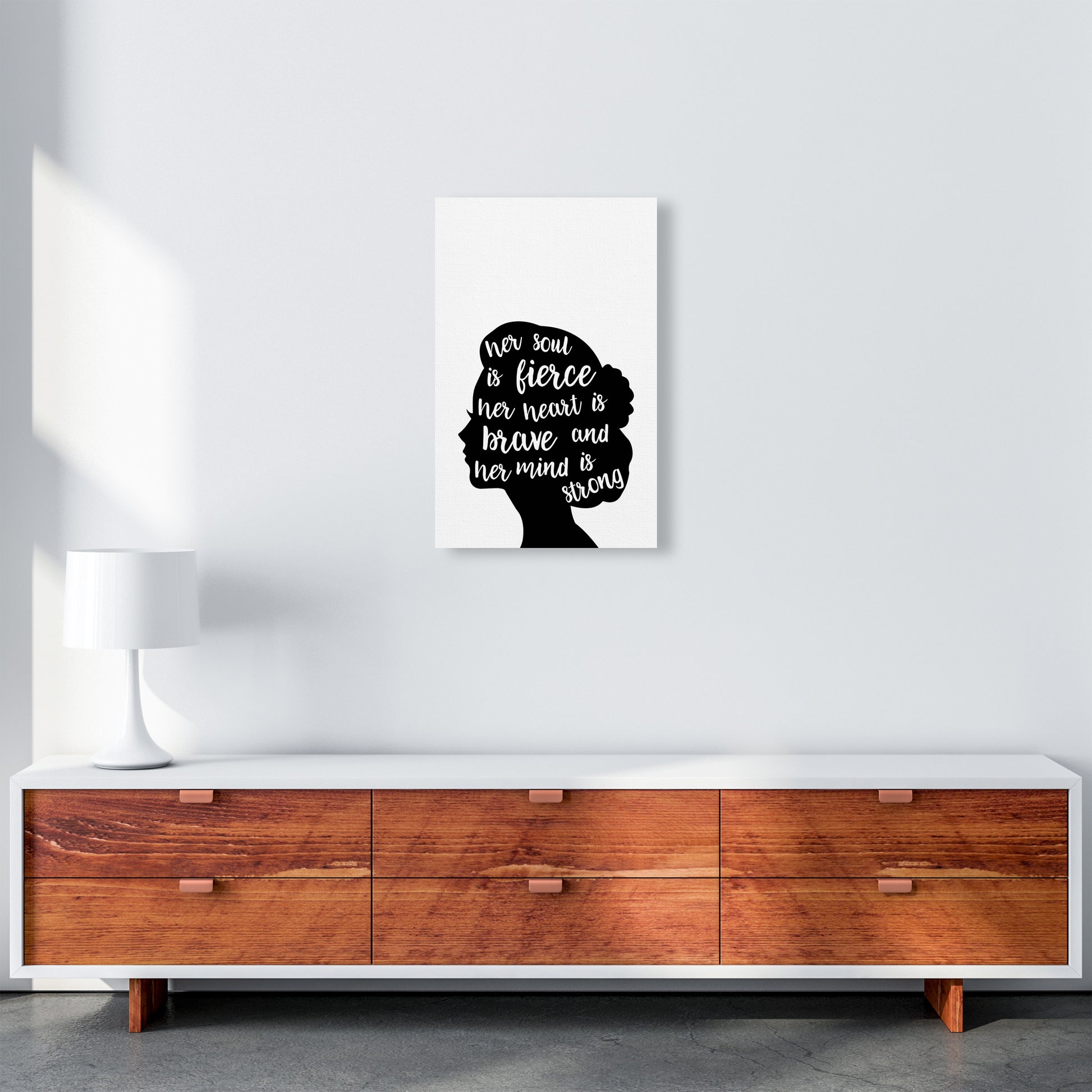 Her Soul Is Fierce White  Art Print by Pixy Paper A3 Canvas