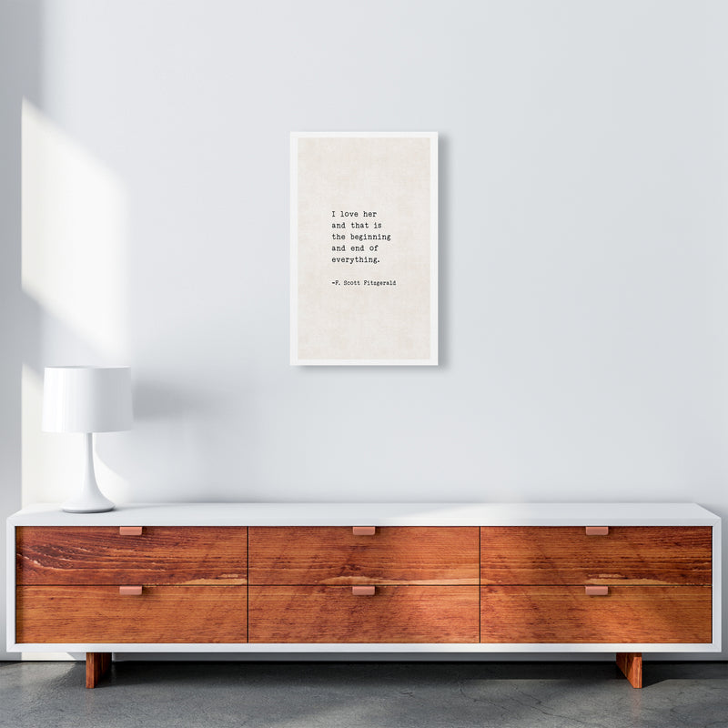 I Love Her - Fitzgerald  Art Print by Pixy Paper A3 Canvas
