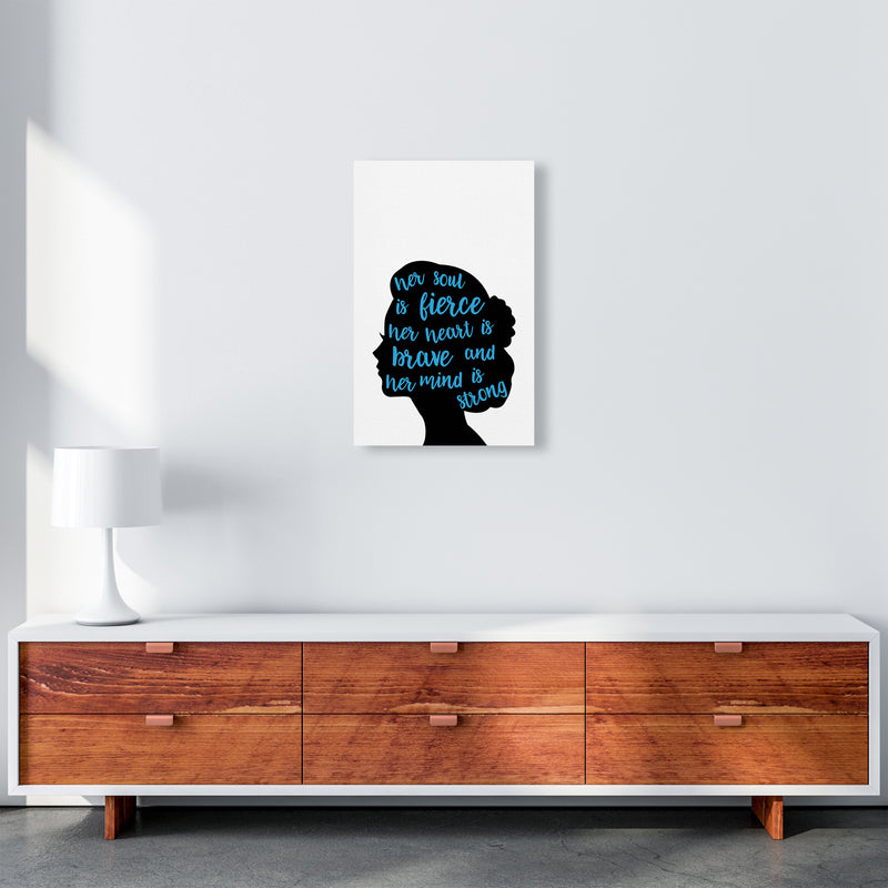 Her Soul Is Fierce Blue  Art Print by Pixy Paper A3 Canvas