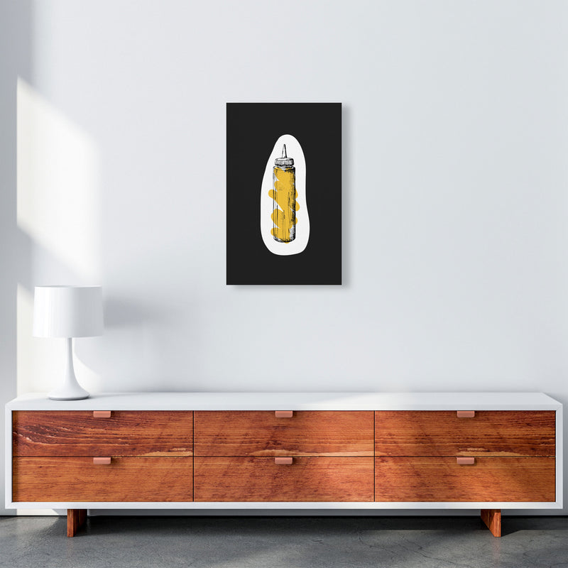 Kitchen Pop Mustard Off Black Art Print by Pixy Paper A3 Canvas
