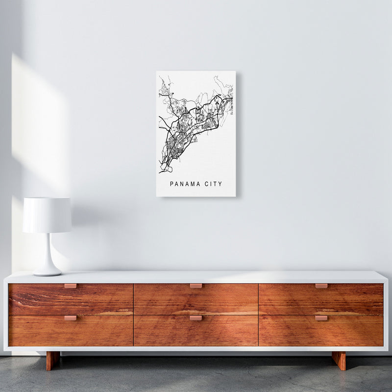 Panama Map Art Print by Pixy Paper A3 Canvas