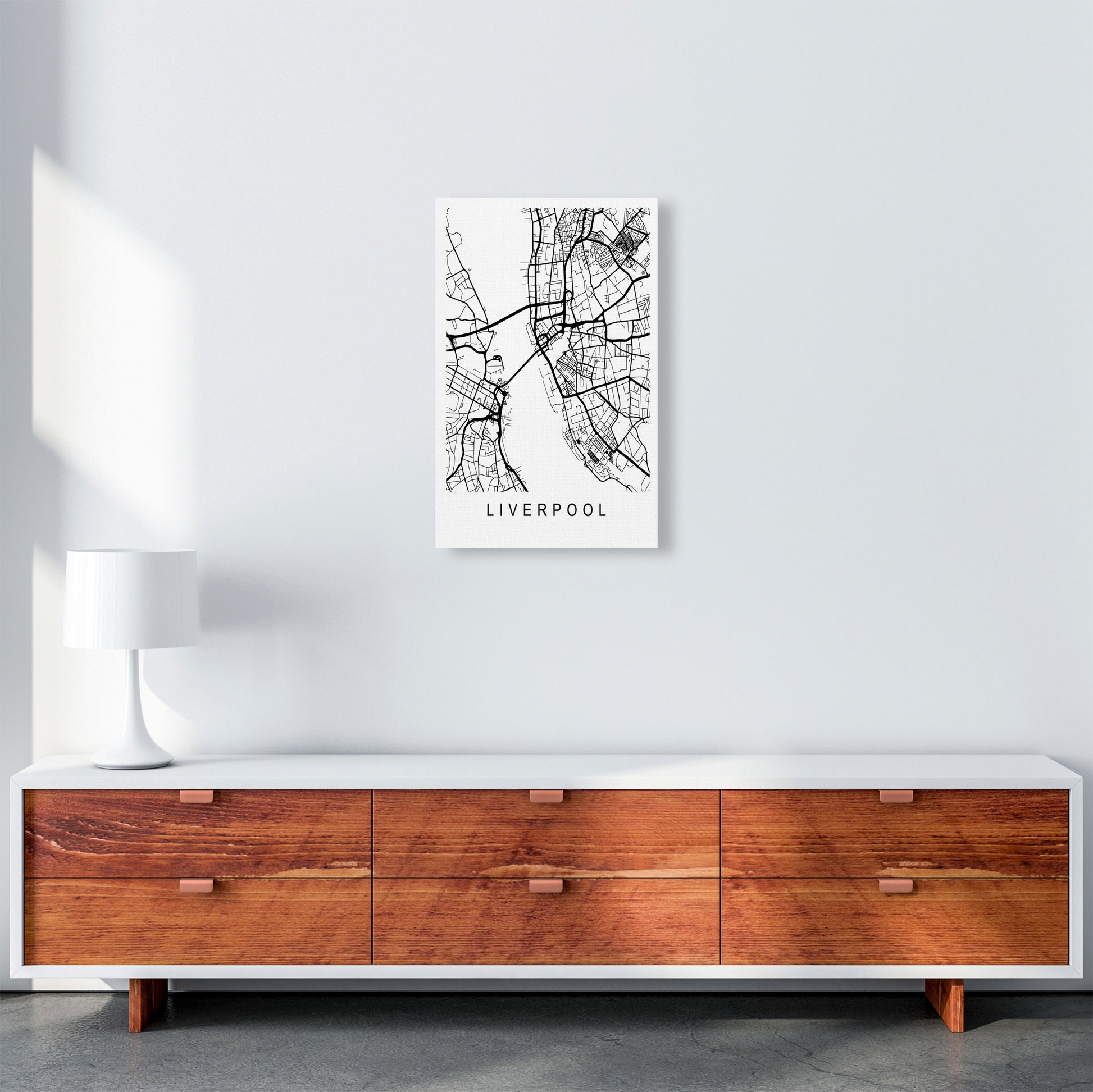Liverpool Map Art Print by Pixy Paper A3 Canvas