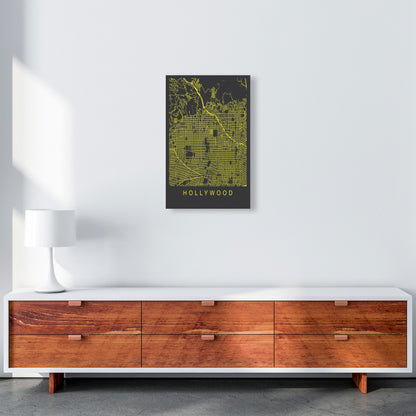 Hollywood Map Neon Art Print by Pixy Paper A3 Canvas