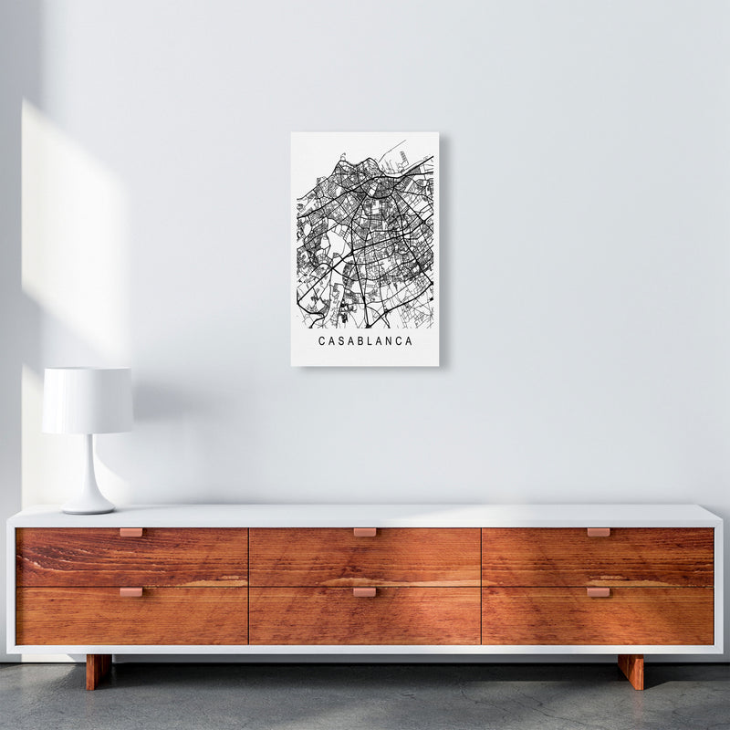Casablanca Map Art Print by Pixy Paper A3 Canvas