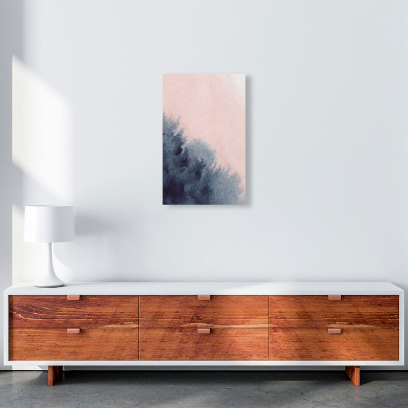 Sand Pink and Navy Watercolour 03 Art Print by Pixy Paper A3 Canvas