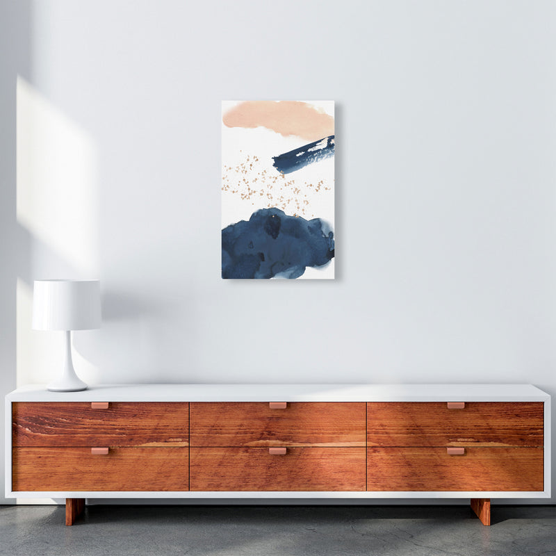 Aztec Blush and Navy Watercolour 01 Art Print by Pixy Paper A3 Canvas