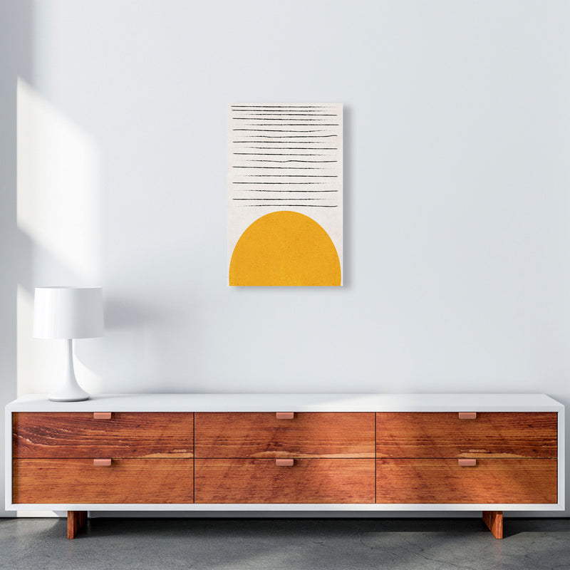 Sun lines mustard Art Print by Pixy Paper A3 Canvas