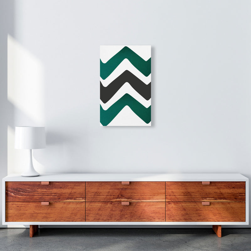 Zig zags emerald Art Print by Pixy Paper A3 Canvas