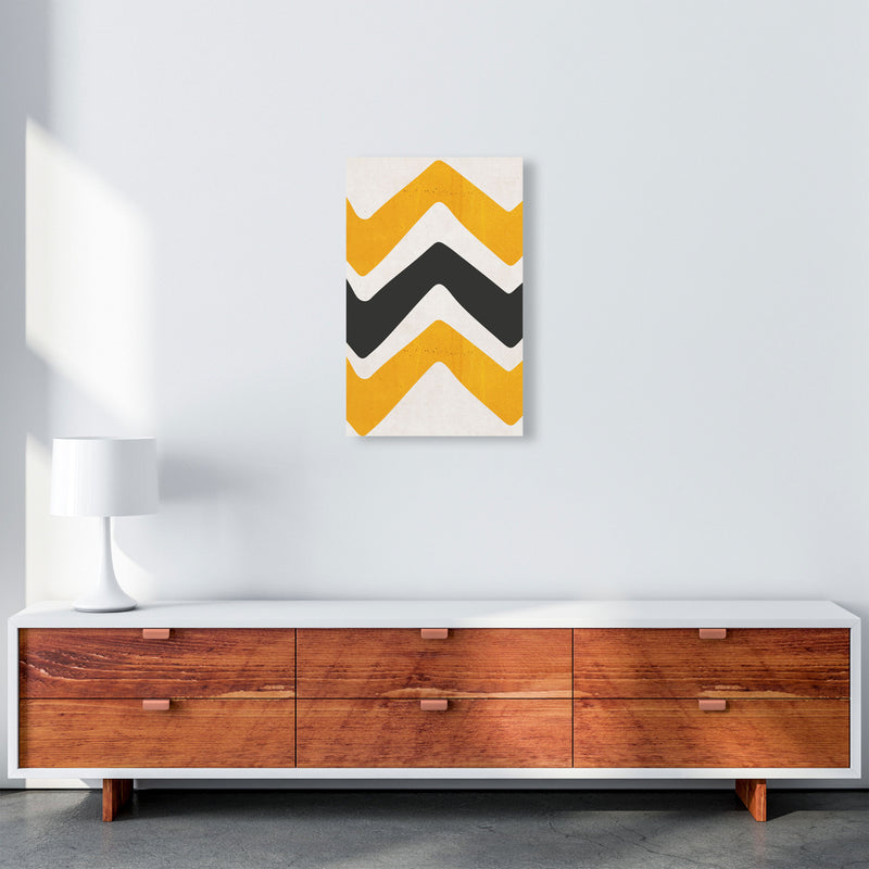 Zig zags mustard Art Print by Pixy Paper A3 Canvas